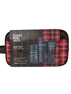 Every Man Jack Cedarwood NEW Body Kit Deodorant Body Wash Shampoo Conditioner
